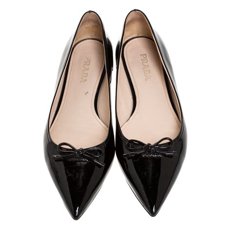 prada balck suede ponted toe flat|Black High.